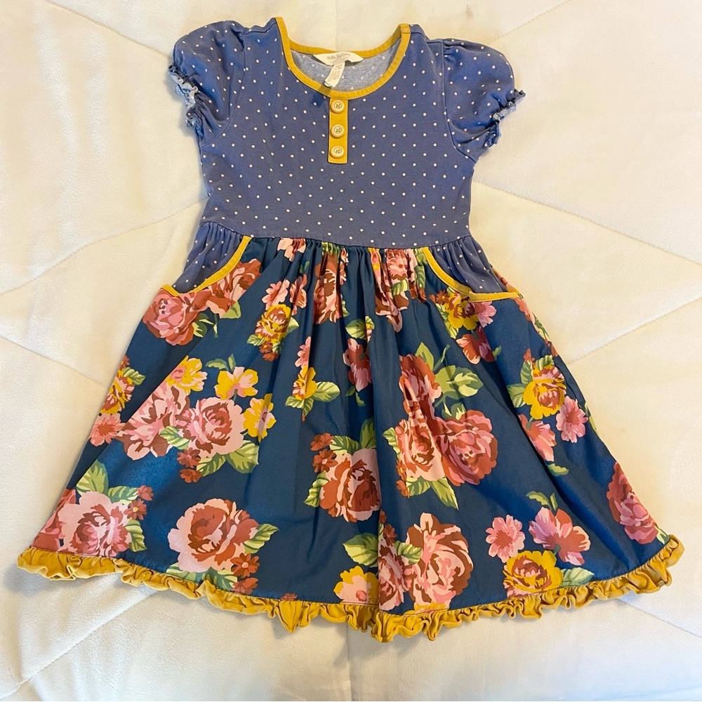 Matilda Jane Blue Floral Kids Dress - Size 6
